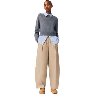 Maje Cotton balloon trousers in Mastic Beige at Nordstrom, Size 36 Eu