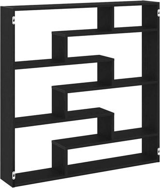 vidaXL Vidaxl - Estante cubo de pared 7 compartimentos madera ingeniería negro