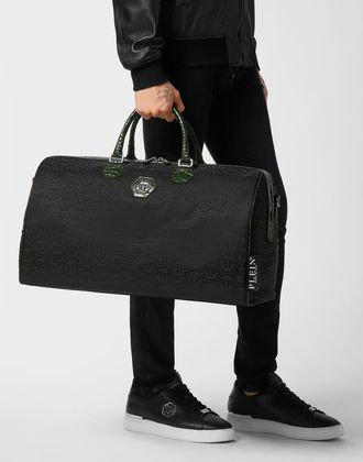 Philipp Plein Nylon Weekend Bag Monogram Men in Black at Nordstrom