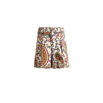 Etro Etro, Short Shorts, female, Multicolor, Size: 2XS Pleated Shorts with Back Patch Pockets