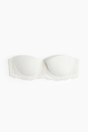 H&M Tr&auml;gerloser wattierter Balconette-BH - Weiss