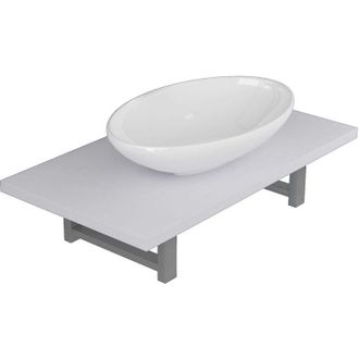 vidaXL Two Piece Bathroom Furniture Set Ceramic White vidaXL