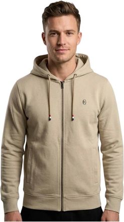 Conte Of Florence Hoodies & sweatvesten, Heren, Beige, 2Xl, Open met Baveno Capuchon