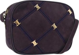 Ferragamo Pre-owned Suede Shoulder Bag - Dames - Vintage Schoudertas - Paars - ONE Size - Leer - Vintage