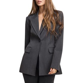 Good American Essential Sculpt Suit Blazer in Dark Heather Gray at Nordstrom Rack, Size X-Large