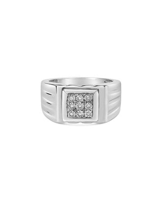 House of Brilliance Haus Of Brilliance Silver 0.05 Ct. Tw. Diamond Band Ring