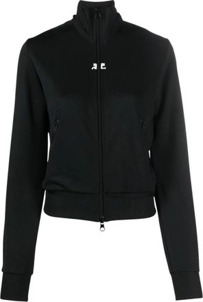 Courr&egrave;ges Zip-Through Sweatshirt - Dames - Vesten met rits - Zwart - L - Hoodies & sweatvesten