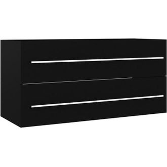 vidaXL Sink Cabinet Black 100x38.5x48 cm Engineered Wood Vidaxl