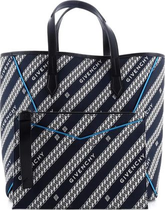 Givenchy Bond Shopper Logo Jacquard Canvas Medium tote bag - Blauw