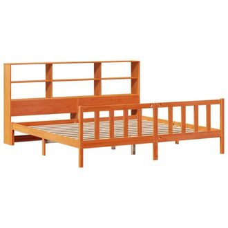 Berkfield Home Decorative Bookcase Bed without Mattress Wax Brown 200x200 cm Sol