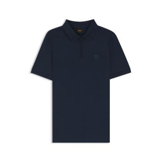 BOSS Stretch-cotton slim-fit polo shirt with logo patch