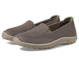 Skechers Reggae Fest - Willows Vibe Womens Flat Shoes Dark Taupe : 6.5 B - Medium, Suede