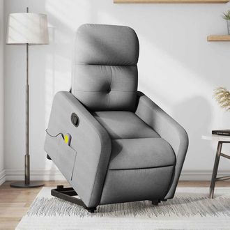 vidaXL Vidaxl - Sill&oacute;n De Masaje Reclinable De Pie De Tela Gris Claro
