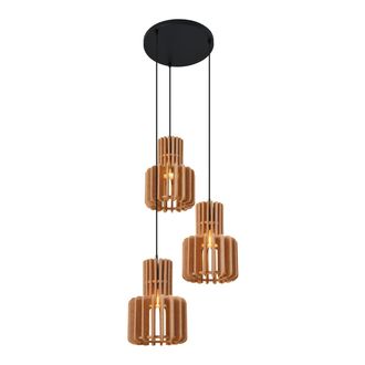 QAZQA Retro/vintage L&aacute;mpara Colgante Retro Negra Con Naranja 3 Luces - Felt Acero /felt Redonda Adecuado Para Led Max. 3 X 15 Watt - Qazqa