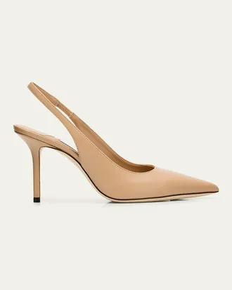 Jimmy Choo London 85mm Love Leather Slingback Pumps