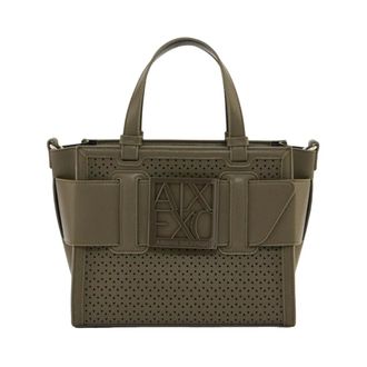 A|X Armani Exchange Shopper in monochrome technical fabric - female - Armani Exchange - Handbags - Green - ONE SIZE - Bags