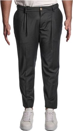 Entre Amis P25Jap 5/2486 Slim-fit Broek - Heren - Slim Fit Broeken - Zwart - XS - Wol - Broeken