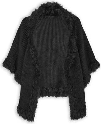 Saachi Faux Fur Trim Topper in Black at Nordstrom Rack