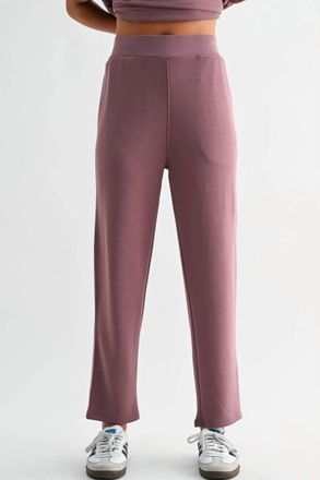 Mono B Laguna Soft Drape Cropped Pants In Mauve