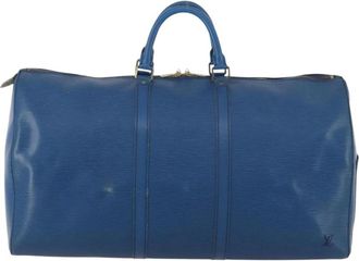 Louis Vuitton Pre-owned Weekend Bags, female, Blue, Size: ONE SIZE Pre-owned Keepall Duffle Bag