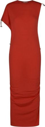Coperni Adjustable Knit Dress - Dames - Maxi kleedjes - Rood - XS - Polyester - Kleedjes