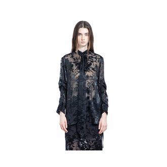 Ann Demeulemeester Dien Standard Collar Long Shirt with Foulard