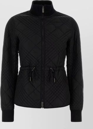 Burberry polyester blend jacket high collar waist