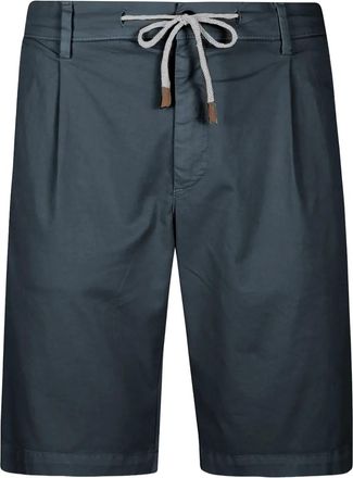 Eleventy pleated drawstring shorts - Blu