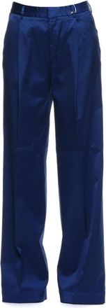 Cellar Door Monochromatische Broeken met Wijde Pijpen - Dames - Wijde Broeken - Blauw - M - Katoen - Broeken