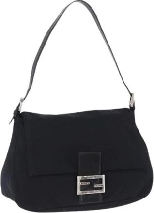Fendi Pre-owned Vintage Cotton Shoulder Bag - Dames - Vintage Schoudertas - Zwart - ONE Size - Katoen - Vintage