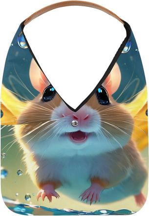 Generic Lovely Hamster Swims Underwater Reusable Lightweight Grocery Bags - Foldable Into Compact Pouch, Washable & Sturdy, Multipurpose for Shopping and Trav