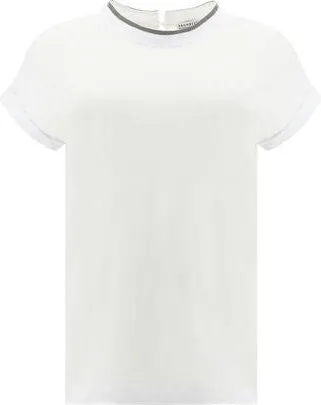 Brunello Cucinelli Monili-Trim T-Shirt - White