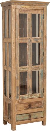 Biscottini International Vetrina In Legno Massiccio Riciclato Finitura Anticata