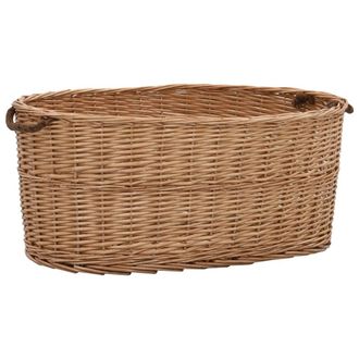 vidaXL Cesta Para Le&ntilde;a Con Asas De Transporte Sauce Natural 78x54x34cm Vidaxl