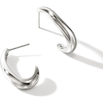 John Hardy Medium Surf J Hoop Earrings in Silver at Nordstrom Rack