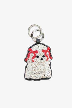 Ganni Black Joy Dog Bow Keyring