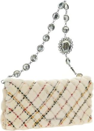 Miu Miu Pre-owned Fur Shoulder Bag - Dames - Vintage Handtas - Beige - ONE Size - Leer - Vintage