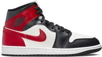Nike Jordan Womens AJ 1 Mid - Basketball Shoes Red/White/Black Size 10.0