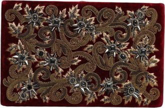 Dolce & Gabbana Red Velvet Gold Frame Clutch Evening Party Purse Womens Bag