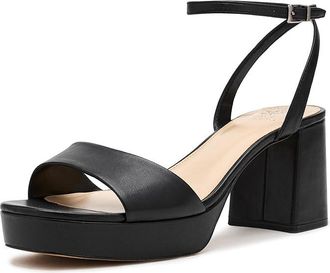 Vince Camuto Pendreya Platform Sandals Womens Dress Sandals Black : 8.5 M, Leather