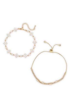 Eye Candy Los Angeles Set of 2 Mila Cubic Zirconia Bracelets in Gold at Nordstrom Rack