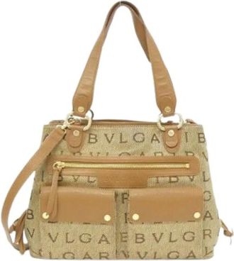 Bulgari Borsa a spalla Pre-owned in tela - - Pre-owned - Donna - Beige - ONE SIZE