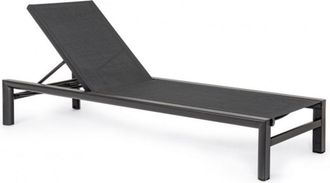 Konte Design Tumbona de aluminio antracita y textileno con ruedas