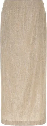 PESERICO Beige Viscose Midi Womens Skirt