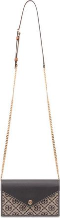 Tory Burch Tassen, Dames, Bruin, ONE Size, Monogram Portemonnee met Ketting