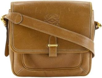 Loewe Pre-owned Cross Body Bags, female, Brown, Size: ONE SIZE Pre-owned Leather Crossbody Bag