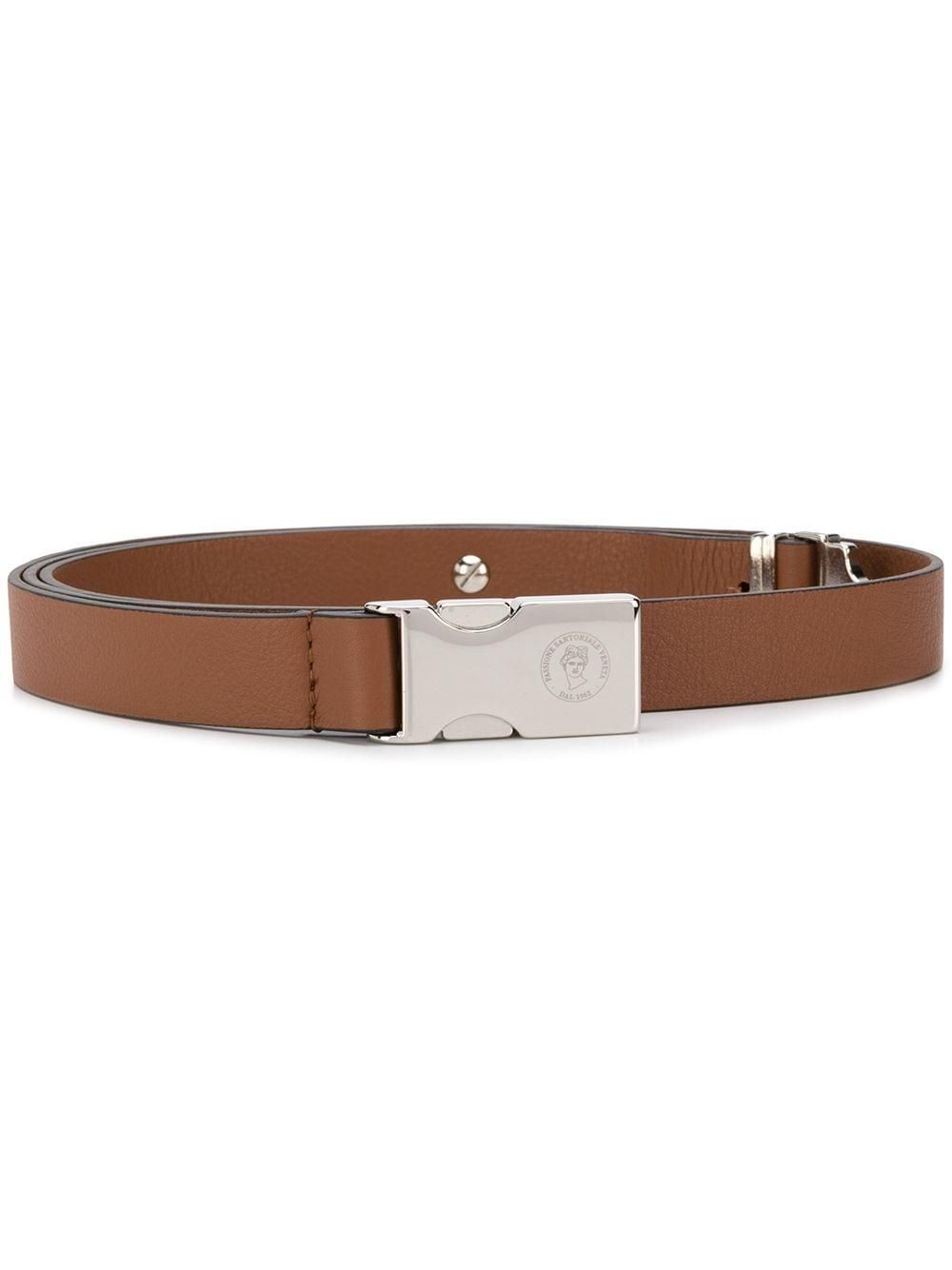 Peserico Made in Italy Leather Belt Brown Beige Two Tone PESERICO leather belt in taupe main image 4