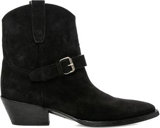 Saint Laurent Cowboylaarzen met gesp - Zwart