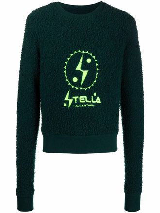 Stella McCartney embroidered textured jumper - unisex - Cotton - S - Green