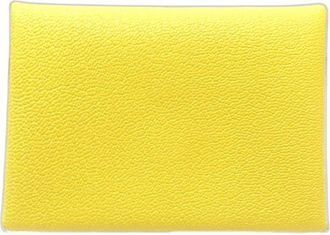 Herm&egrave;s Jaune Yellow Epsom Leather Coin Purse/Coin Case (Pre-Owned)